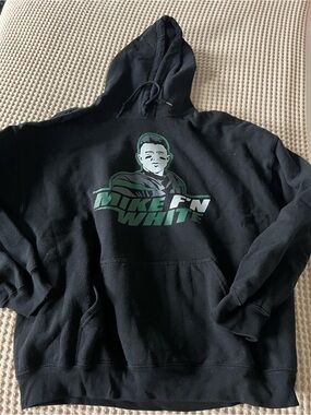 NFL Black Hoodie with Green Graphic Mike F'n White
